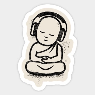 Buddha Headphones - Buddhist Monk DJ Sticker